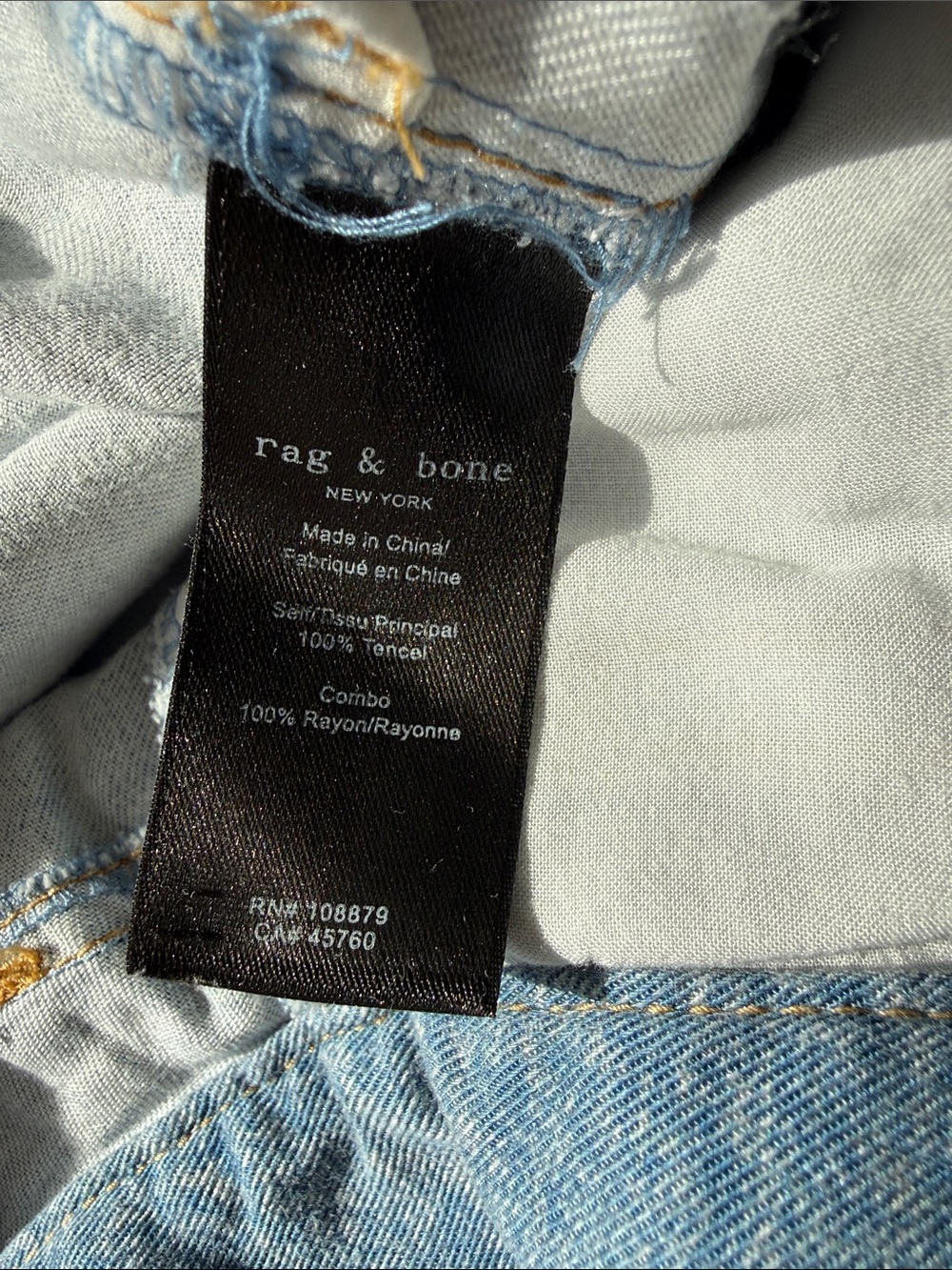 rag & bone Faded Blue Wide-Leg Jeans - Picture 7 of 7